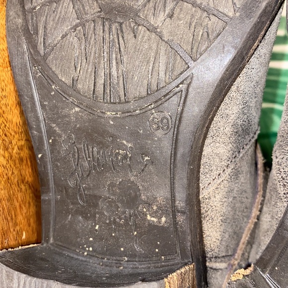 Felmini Distressed Brown Suede Leather Tanker Strap Ankle Boots Women’s 39/8.5-9 - Picture 9 of 10